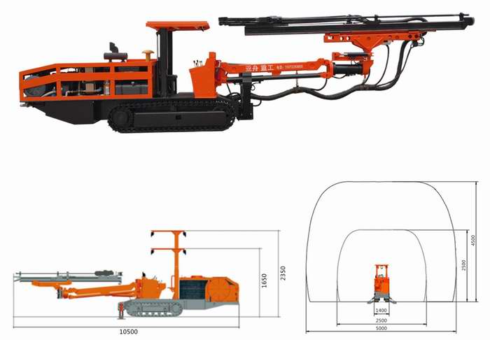 YZ-820L履帶式單臂鑿巖臺車 YZ-820L履帶式單臂鑿巖臺車